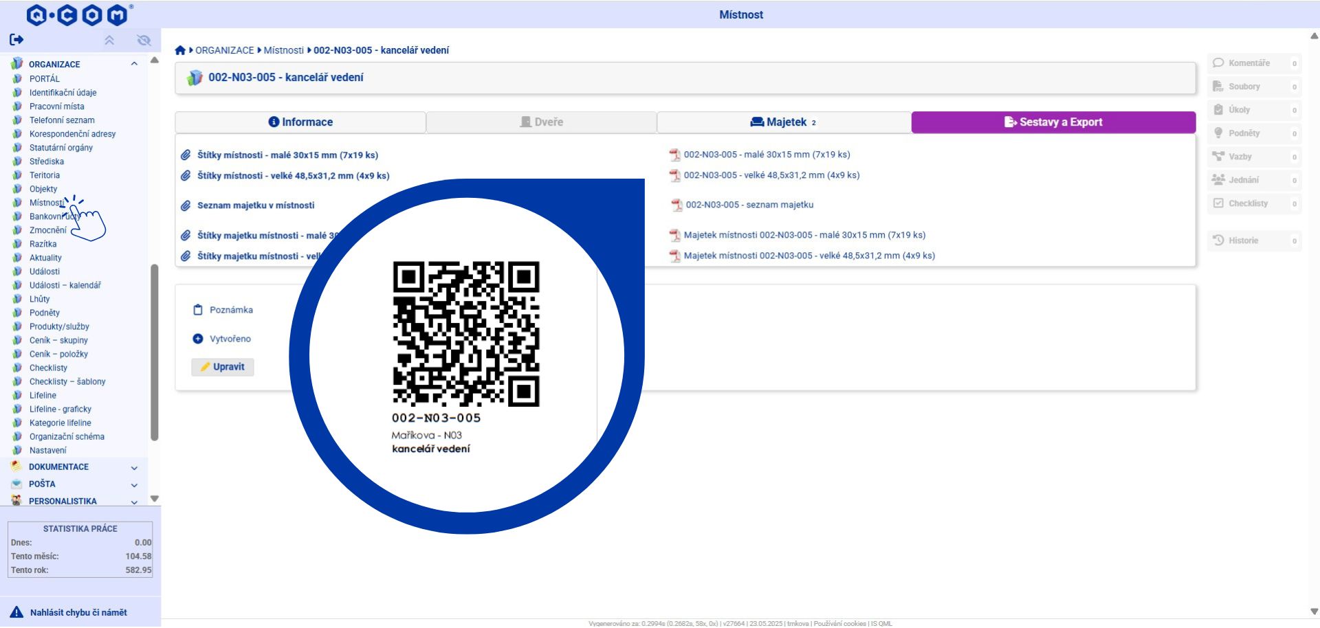 IS QML - QR kód místnosti